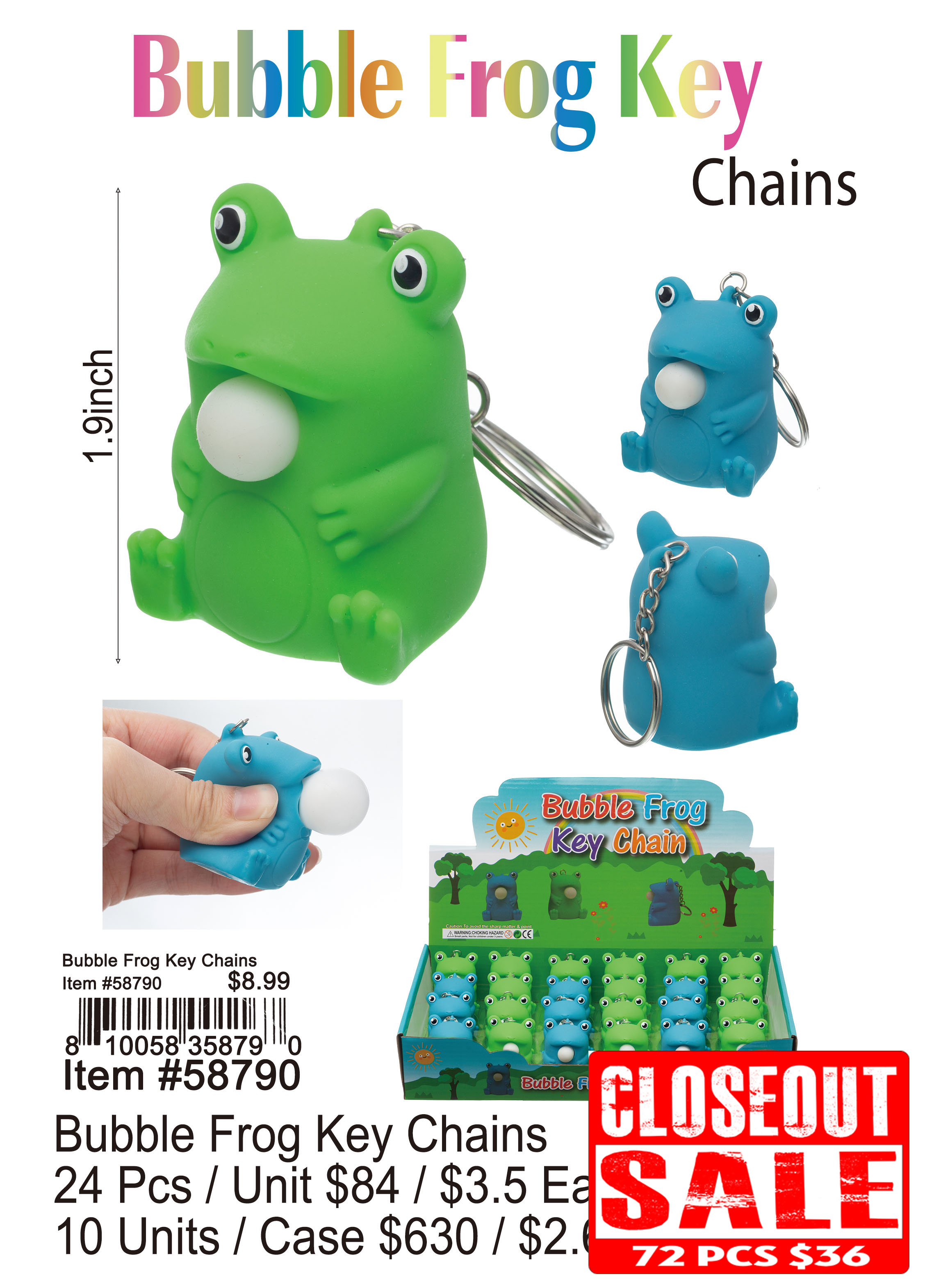 Bubble Frog Keychains (CL)